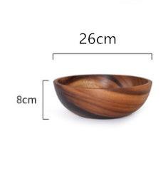 Kitchen Natural Wooden Bowl Household Fruit Bowl Salad Bowl For Home Restaurant Food Container Wooden Utensils Note The Size Hot.