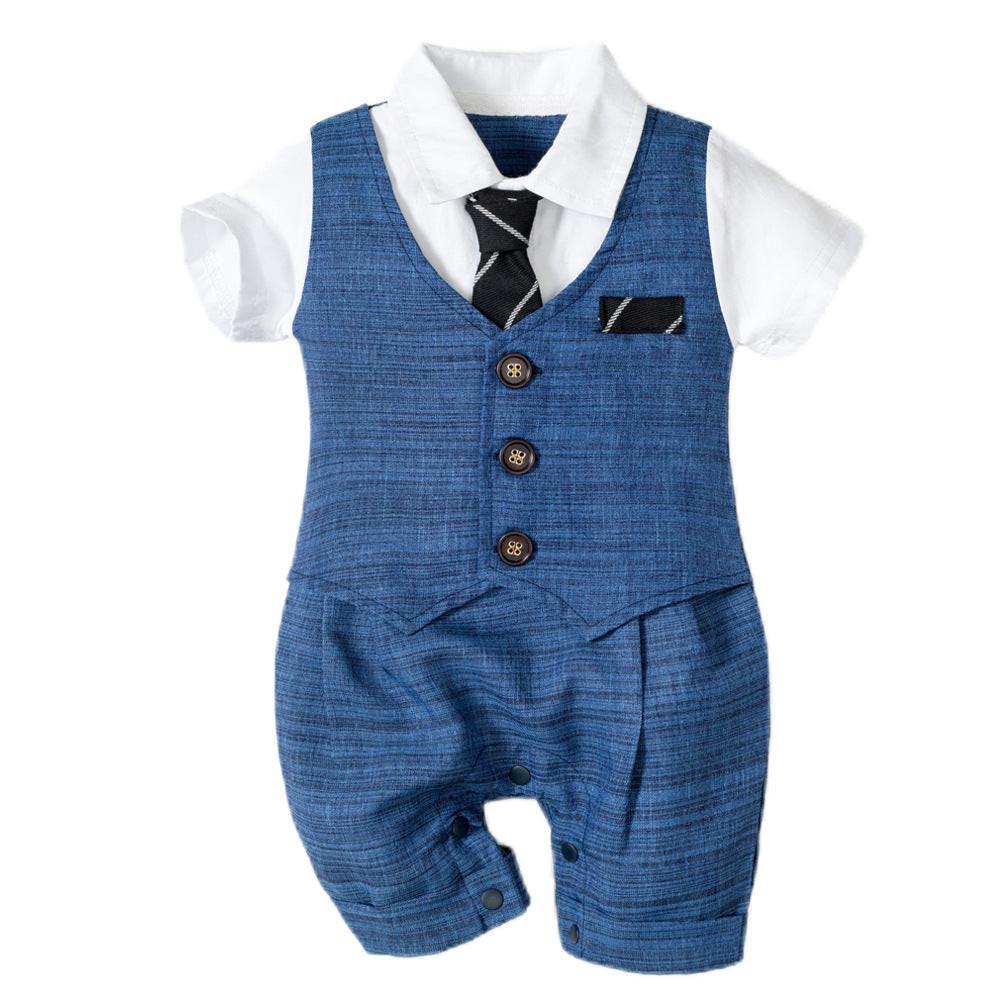 Summer New Baby Boy Jumpsuit Boys Gentleman Baby Children's Clothing.