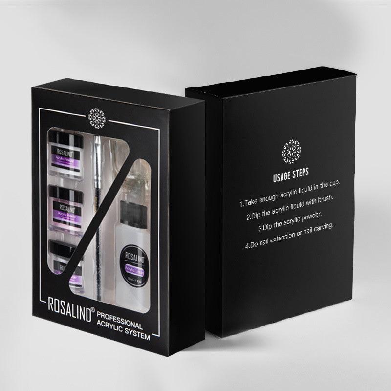 Nail Powder Acrylic System Kit Professional Nail Art Tool Set Contain Glass Cup Acrylic Liquid Extention Carving Manicure.