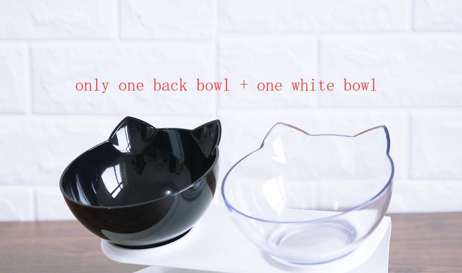 New Inclined Food Cat Ear Oblique Mouth Transparent Single Pet Bowl.