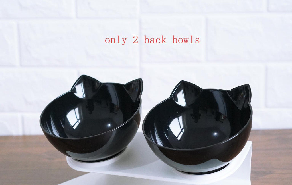 New Inclined Food Cat Ear Oblique Mouth Transparent Single Pet Bowl.