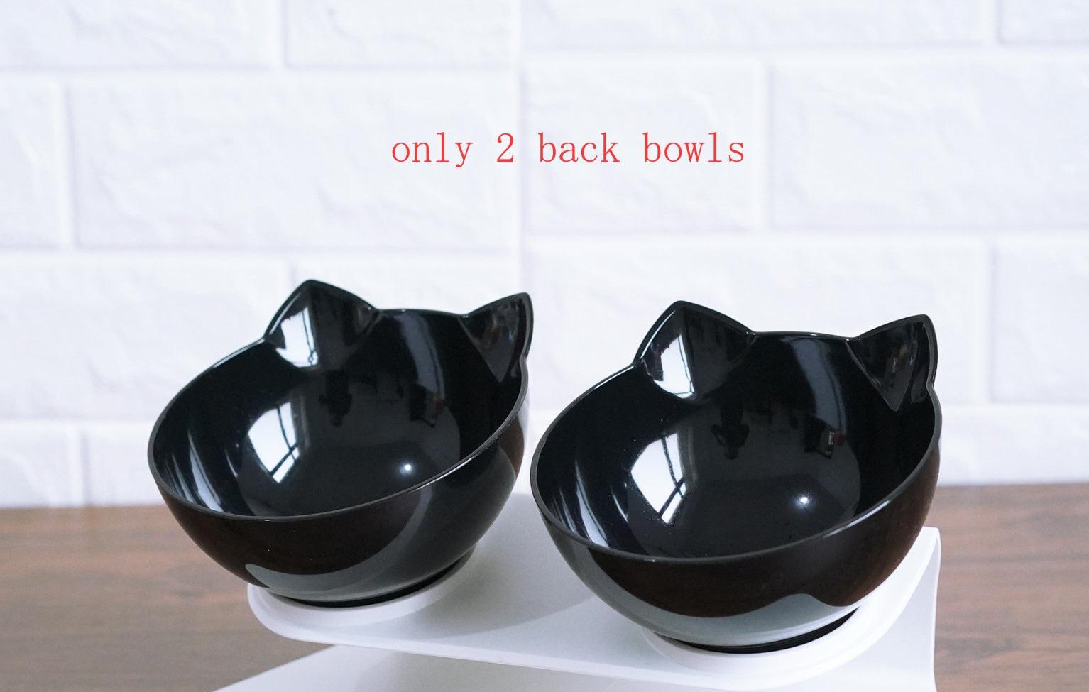 New Inclined Food Cat Ear Oblique Mouth Transparent Single Pet Bowl.