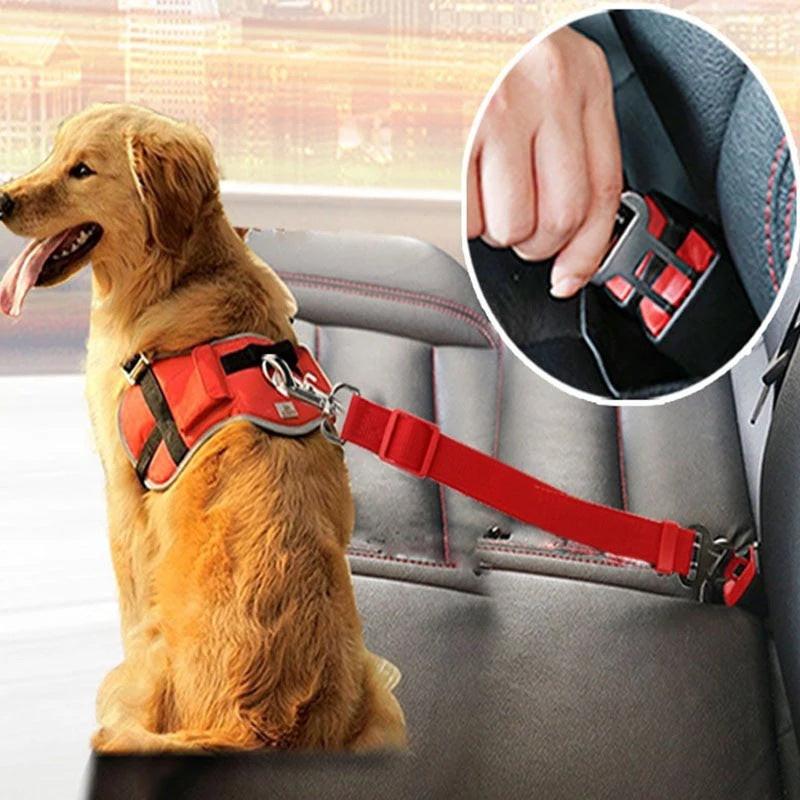 Adjustable Pet Cat Dog Car Seat Belt Pet Seat Vehicle Dog Harness Lead Clip Safety Lever Traction Dog Collars Dogs Accessoires Pets Products.