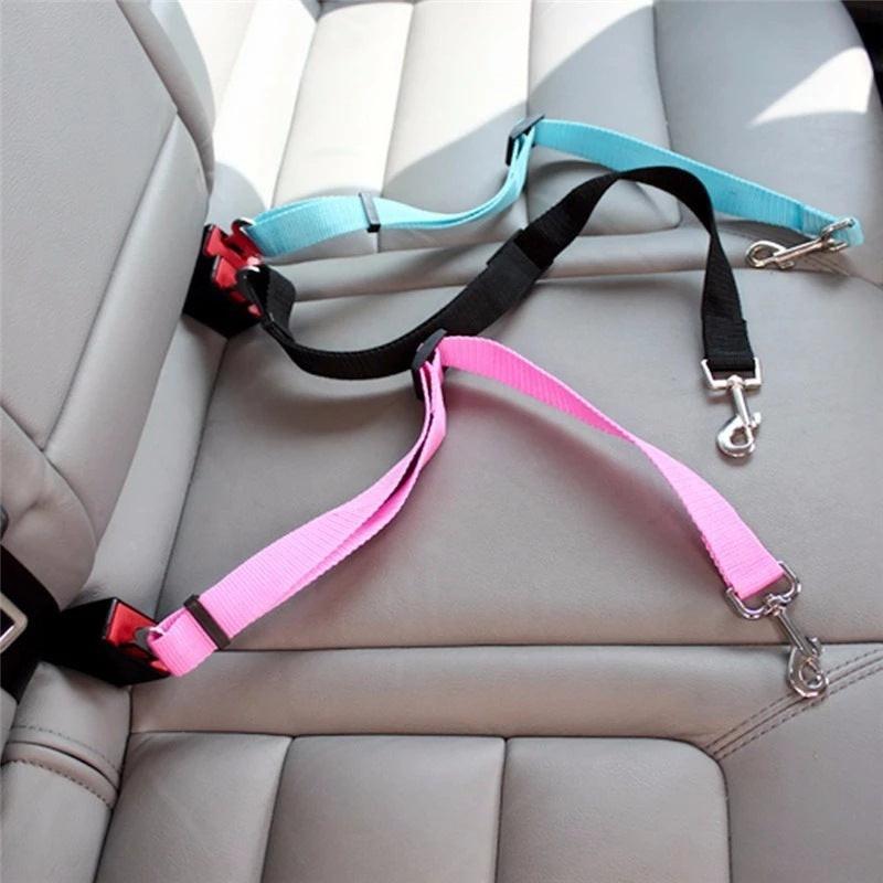 Adjustable Pet Cat Dog Car Seat Belt Pet Seat Vehicle Dog Harness Lead Clip Safety Lever Traction Dog Collars Dogs Accessoires Pets Products.