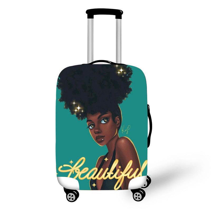 Nopersonality African Art Girl Travel Accessories Luggage Cover Suitcase Protection Baggage Dust Cover Stretch Fabrics 18-30inch.