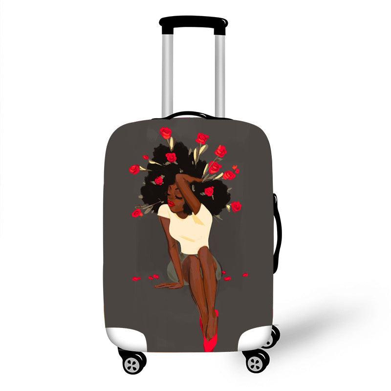 Nopersonality African Art Girl Travel Accessories Luggage Cover Suitcase Protection Baggage Dust Cover Stretch Fabrics 18-30inch.