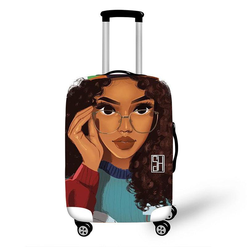 Nopersonality African Art Girl Travel Accessories Luggage Cover Suitcase Protection Baggage Dust Cover Stretch Fabrics 18-30inch.