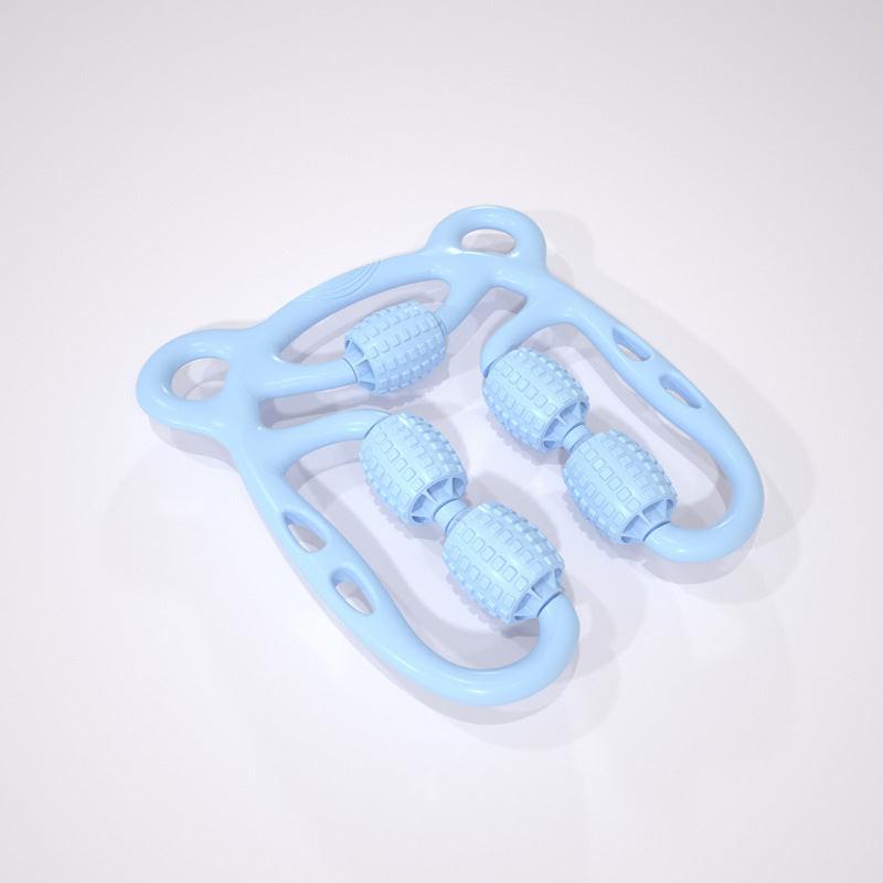 U Shape Trigger Point Massage Roller Full Body Massage Tool Arm Leg Neck Muscle Massager 4 Wheels Fitness Device For Sports.