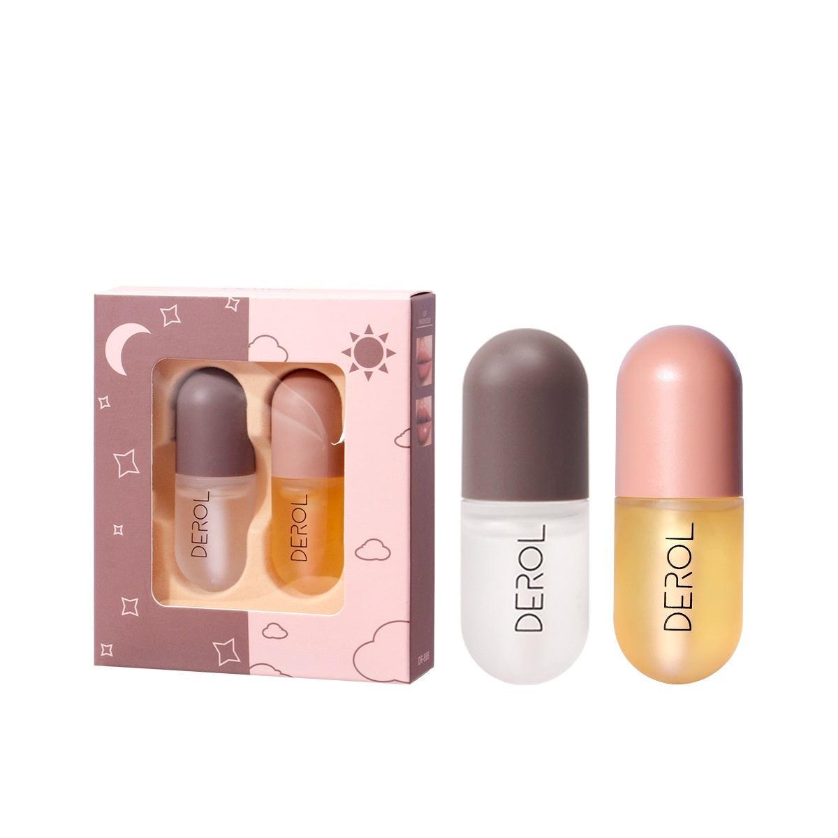 Day Night Instant Volume Lip Plumper Oil Clear Lasting Nourishing Repairing Reduce Lip Fine Line Care Lip Beauty Cosmetic.