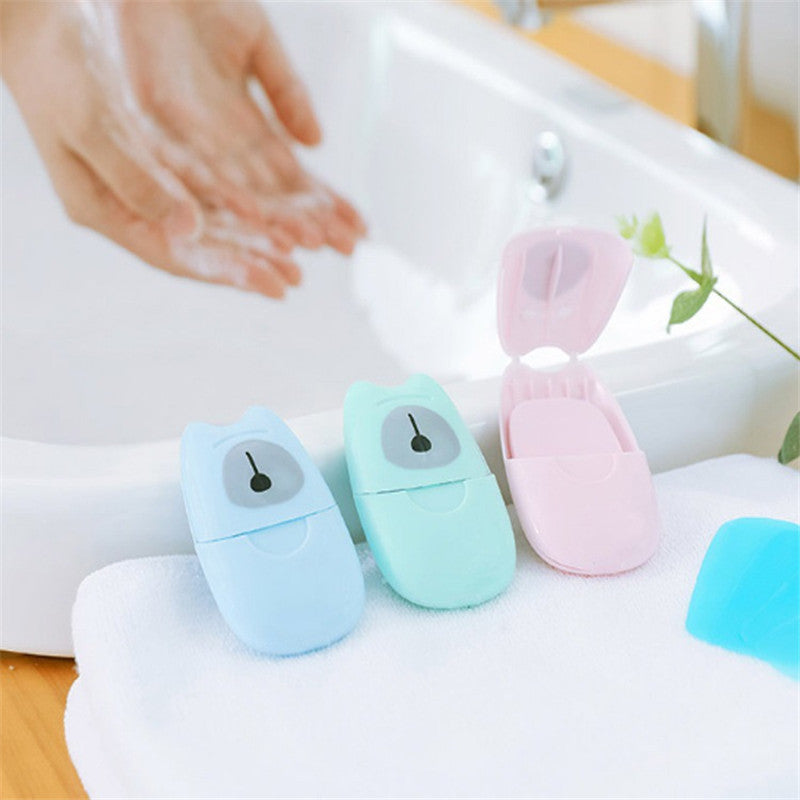 Disposable Soap Paper Travel Supplies Soap Flakes Creative Travel Outdoor Soap Box Portable Soap Paper Flakes