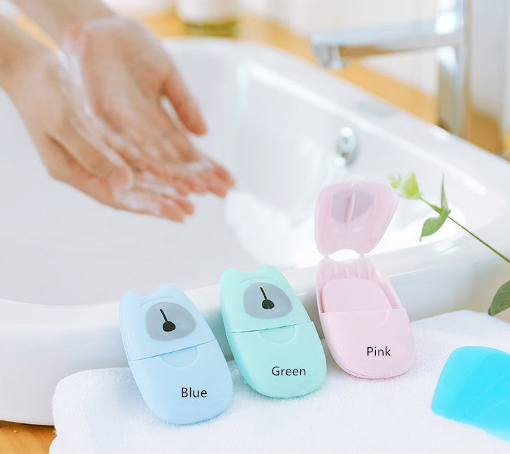 Disposable Soap Paper Travel Supplies Soap Flakes Creative Travel Outdoor Soap Box Portable Soap Paper Flakes