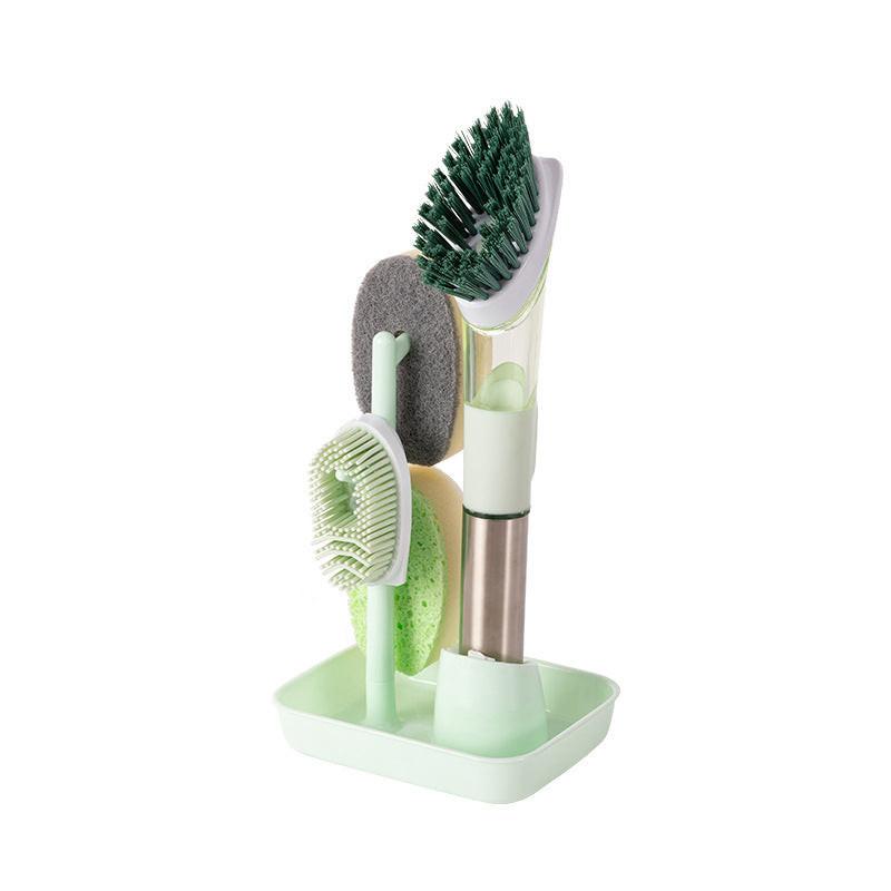 New Multifunctional Dish Brush Household Kitchen Oily Sponge Long Handle Cleaning Brush.