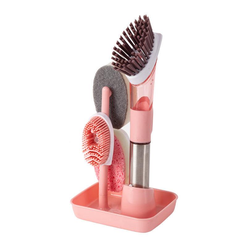 New Multifunctional Dish Brush Household Kitchen Oily Sponge Long Handle Cleaning Brush.