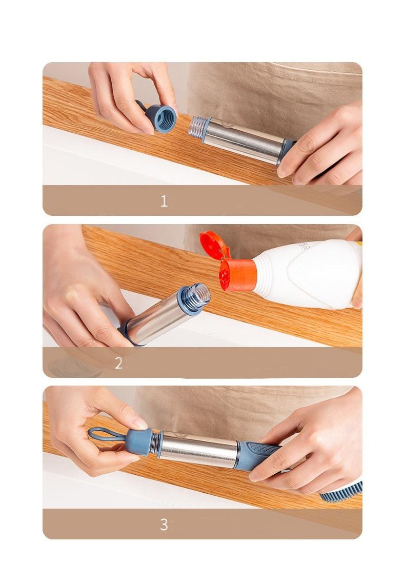 New Multifunctional Dish Brush Household Kitchen Oily Sponge Long Handle Cleaning Brush.