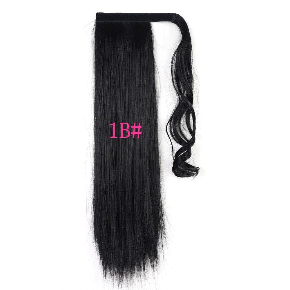 Long Straight Wrap Around Clip In Ponytail Hair Extension Heat Resistant Synthetic Tail Fake Hair.