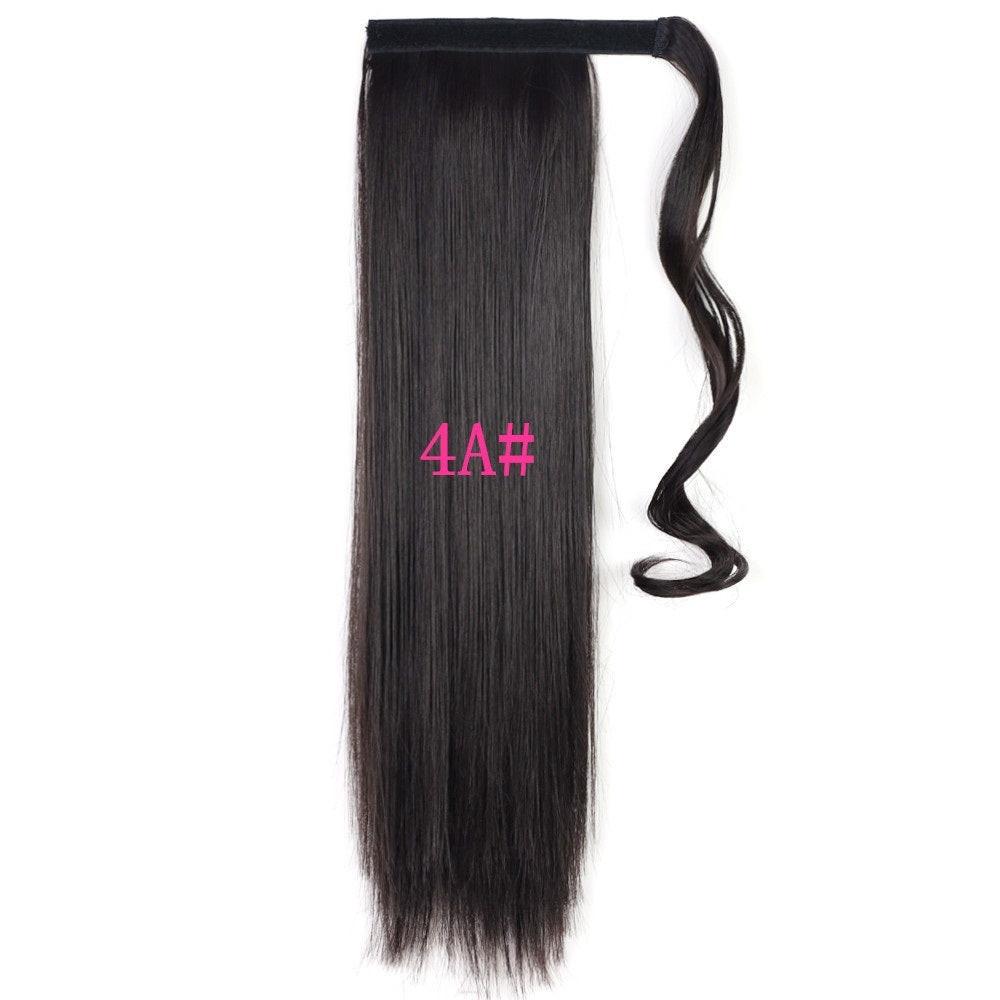 Long Straight Wrap Around Clip In Ponytail Hair Extension Heat Resistant Synthetic Tail Fake Hair.
