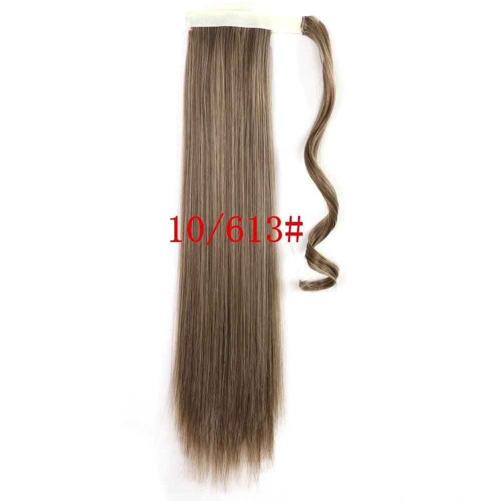 Long Straight Wrap Around Clip In Ponytail Hair Extension Heat Resistant Synthetic Tail Fake Hair.