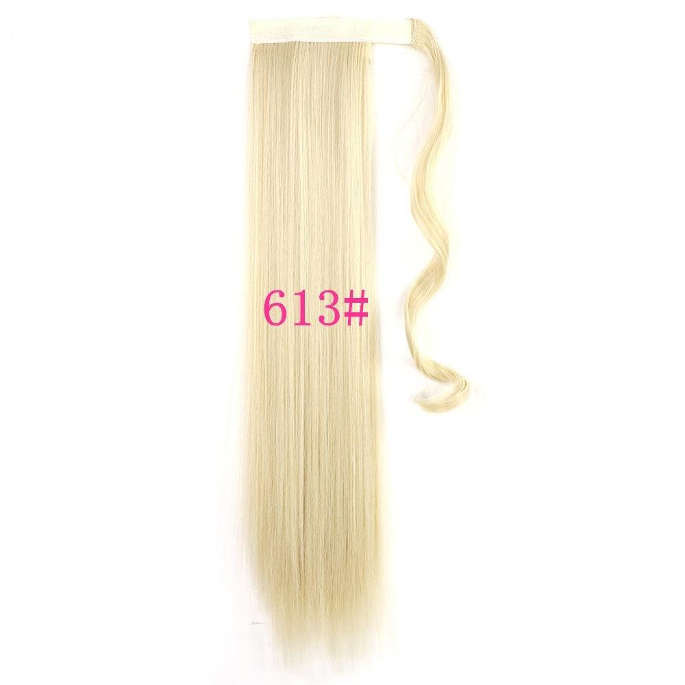 Long Straight Wrap Around Clip In Ponytail Hair Extension Heat Resistant Synthetic Tail Fake Hair.