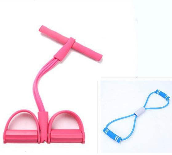 Natural Latex Foot Pedal Elastic Pull Rope with Handle Fitness Equipment Bodybuilding Expander.
