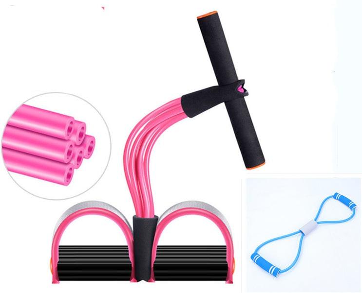 Natural Latex Foot Pedal Elastic Pull Rope with Handle Fitness Equipment Bodybuilding Expander.