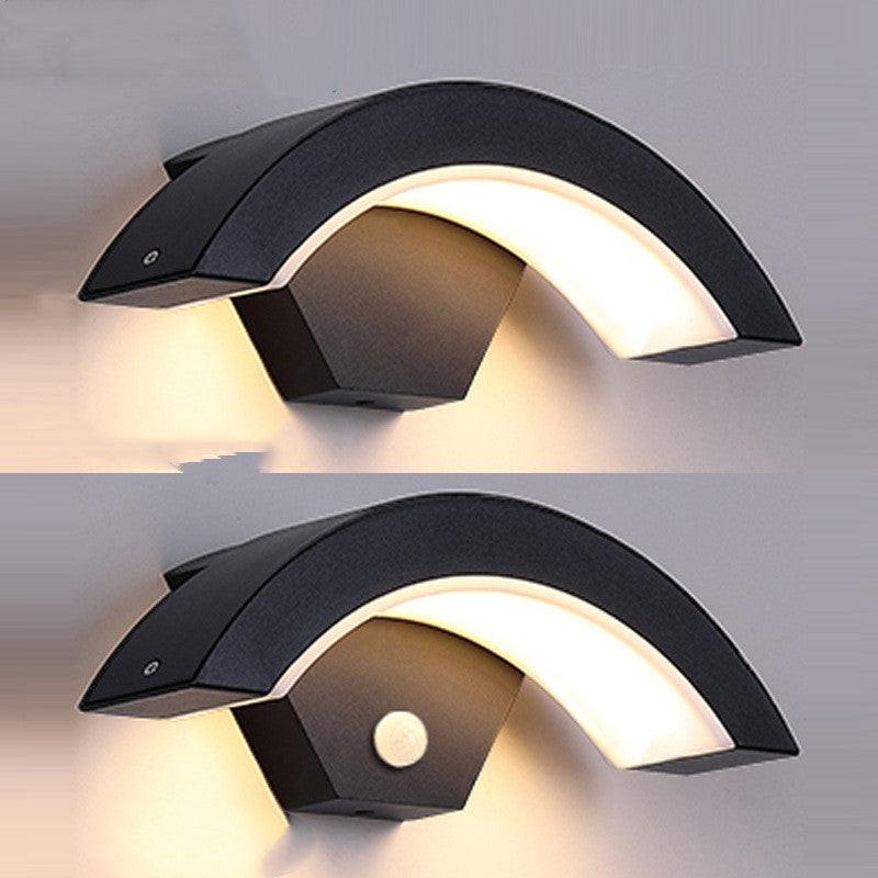 Led Wall Light Curved Moon Induction Wall Light.