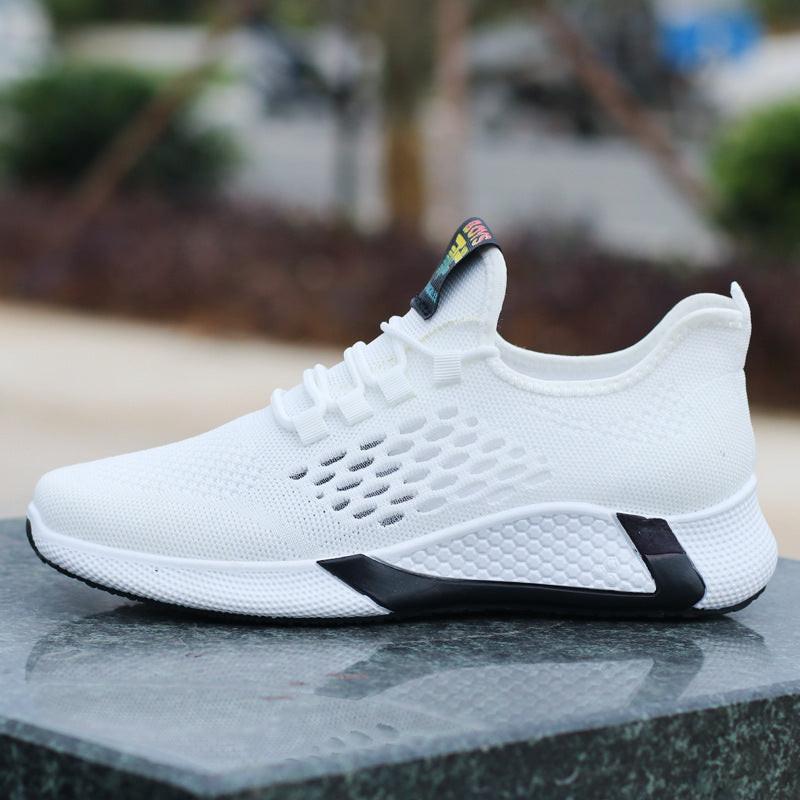 New Sports Shoes Men's Breathable Casual Mesh Shoes Comfort Increase Lace-up Non-slip Low-top Running Shoes.