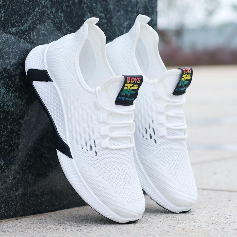 New Sports Shoes Men's Breathable Casual Mesh Shoes Comfort Increase Lace-up Non-slip Low-top Running Shoes.