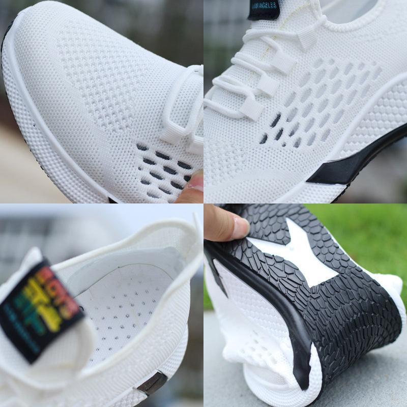 New Sports Shoes Men's Breathable Casual Mesh Shoes Comfort Increase Lace-up Non-slip Low-top Running Shoes.