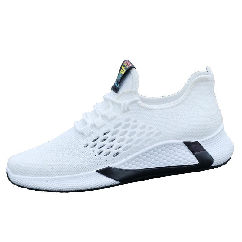 New Sports Shoes Men's Breathable Casual Mesh Shoes Comfort Increase Lace-up Non-slip Low-top Running Shoes.
