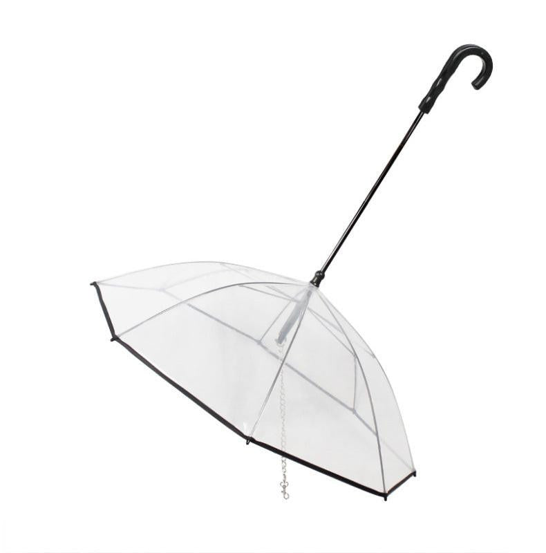 Dog's Transparent Umbrella With Traction Chain Removable Umbrella Pet Products.