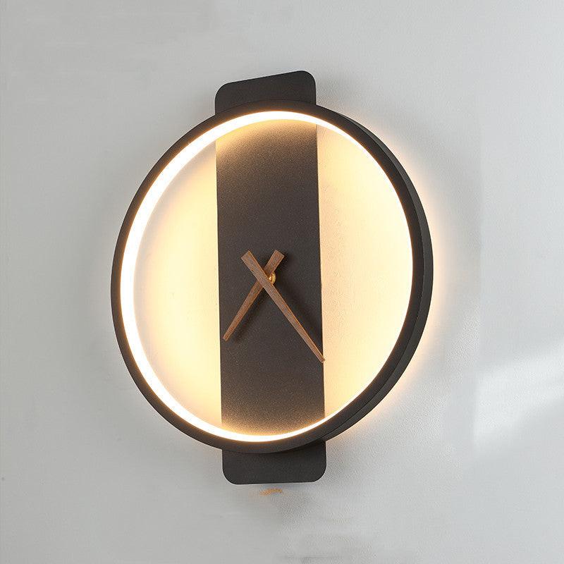 Nordic Wall Lamp Bedroom Bedside Lamp Clock Modeling Lamp.