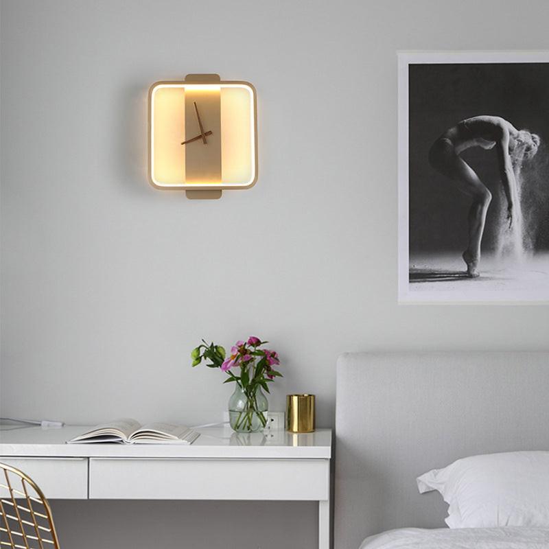 Nordic Wall Lamp Bedroom Bedside Lamp Clock Modeling Lamp.