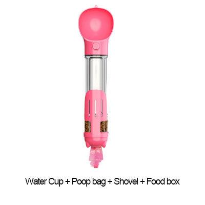 300 500ml Portable Multifunction Dog Water Bottle Food Feeder For Big Dogs 3 In 1 Poop Dispenser Puppy Pet Travel Drinking Bowls.