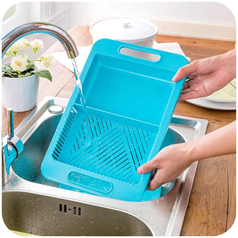Multifunction Kitchen Chopping Blocks Sinks Drain Basket Cutting Board Vegetable Meat Tools Kitchen Accessories Chopping Board.