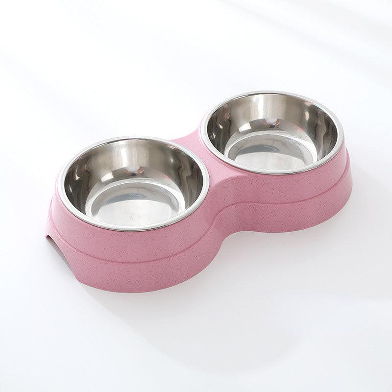 Double Pet Bowls Dog Food Water Feeder Stainless Steel Pet Drinking Dish Feeder Cat Puppy Feeding Supplies Small Dog Accessories.