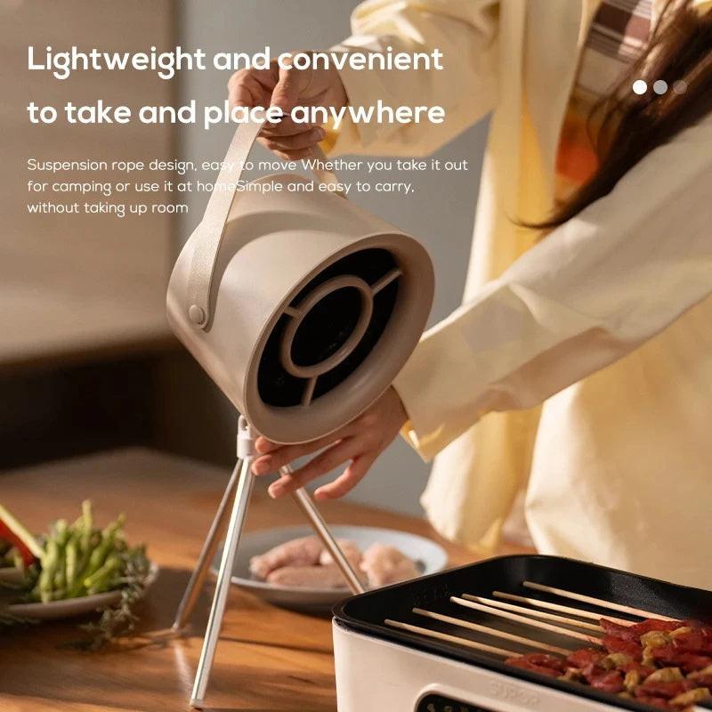 2024 New Portable Desktop Exhaust Fan Small Kitchen Hood Extractor Barbecue USB Charging Desktop Range Hoods Mini Suction Cooker Hood Kitchen Gadgets.