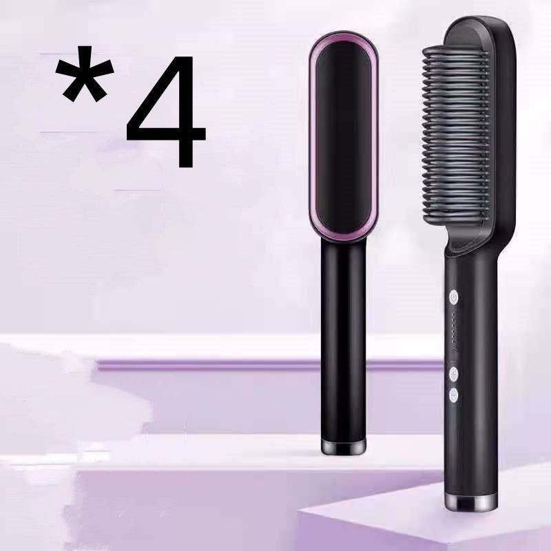 New 2 In 1 Hair Straightener Hot Comb Negative Ion Curling Tong Dual-purpose Electric Hair Brush.