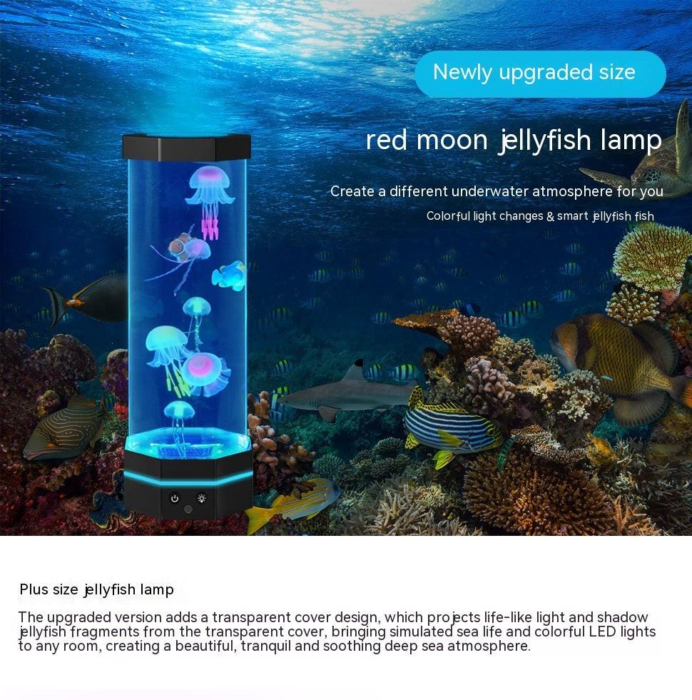 Jellyfish Lava Lamp 17 Colors Changing 15inch Jellyfish Lamp With Remote Control USB Plug-in Bubble Fish Lamp Kids Night Light Creative Projector Lamp Home Decor.