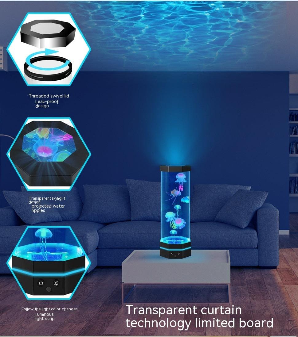 Jellyfish Lava Lamp 17 Colors Changing 15inch Jellyfish Lamp With Remote Control USB Plug-in Bubble Fish Lamp Kids Night Light Creative Projector Lamp Home Decor.