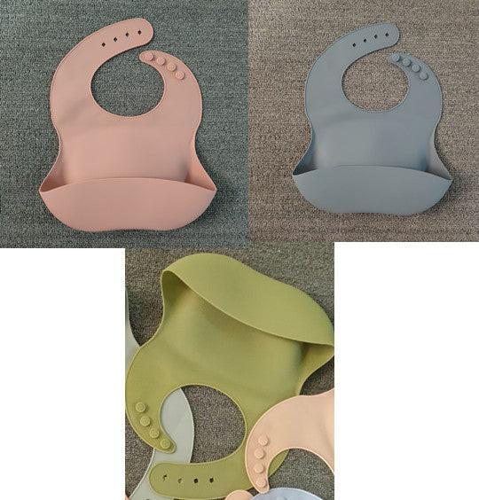 Soft Waterproof Silicone Baby Bib with Food Catcher, Baby Silicone Bib.