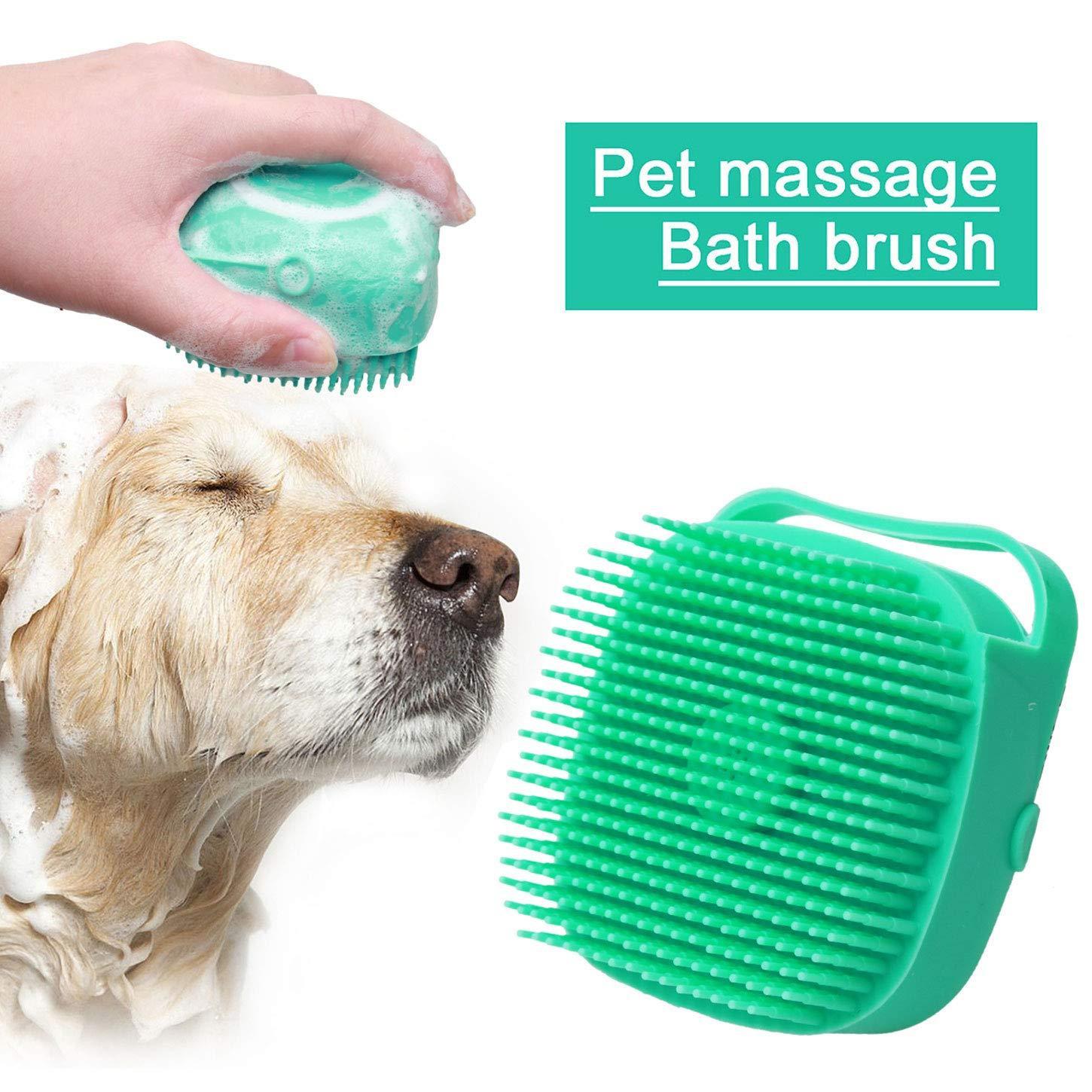 Pet Dog Shampoo Massager Brush Cat Massage Comb Grooming Scrubber Shower Brush For Bathing Short Hair Soft Silicone Brushes.