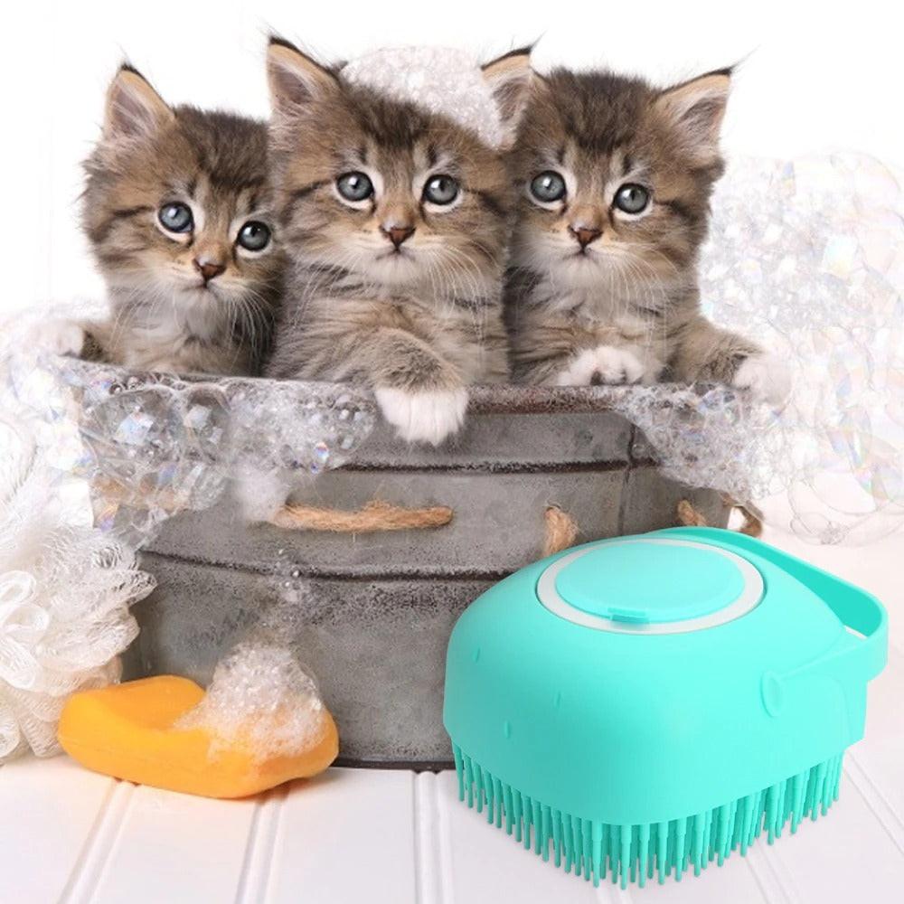 Pet Dog Shampoo Massager Brush Cat Massage Comb Grooming Scrubber Shower Brush For Bathing Short Hair Soft Silicone Brushes.