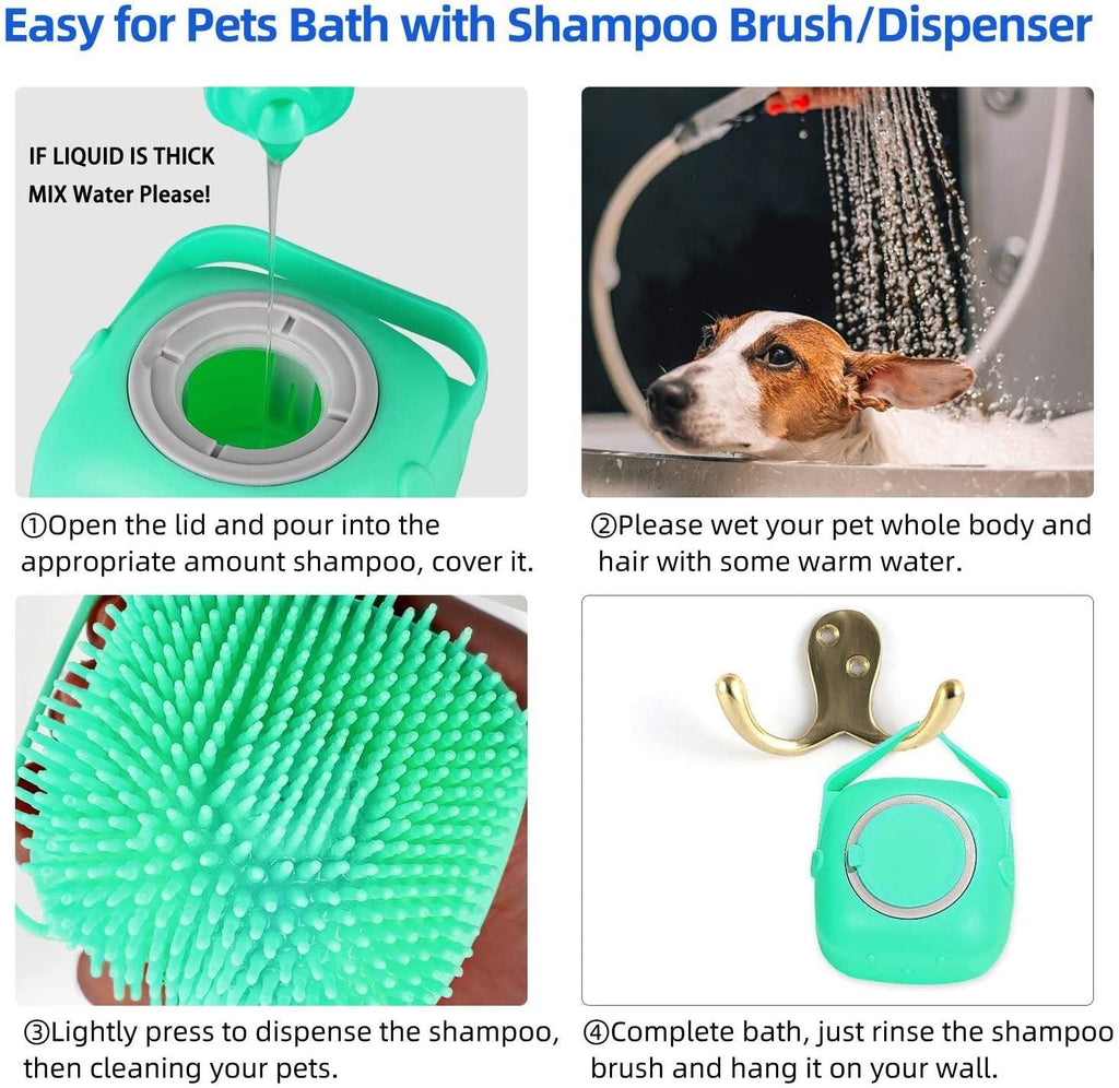 Pet Dog Shampoo Massager Brush Cat Massage Comb Grooming Scrubber Shower Brush For Bathing Short Hair Soft Silicone Brushes.