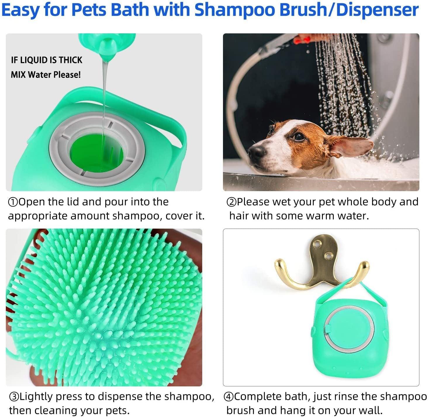 Pet Dog Shampoo Massager Brush Cat Massage Comb Grooming Scrubber Shower Brush For Bathing Short Hair Soft Silicone Brushes.