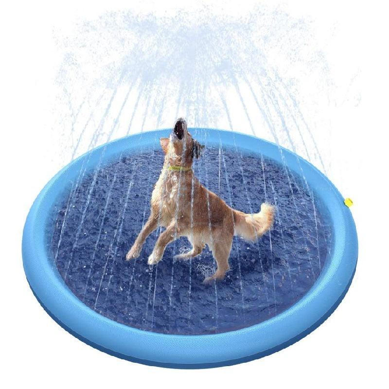 Non-Slip Splash Pad For Kids And Pet Dog Pool Summer Outdoor Water Toys Fun Backyard Fountain Play Mat.