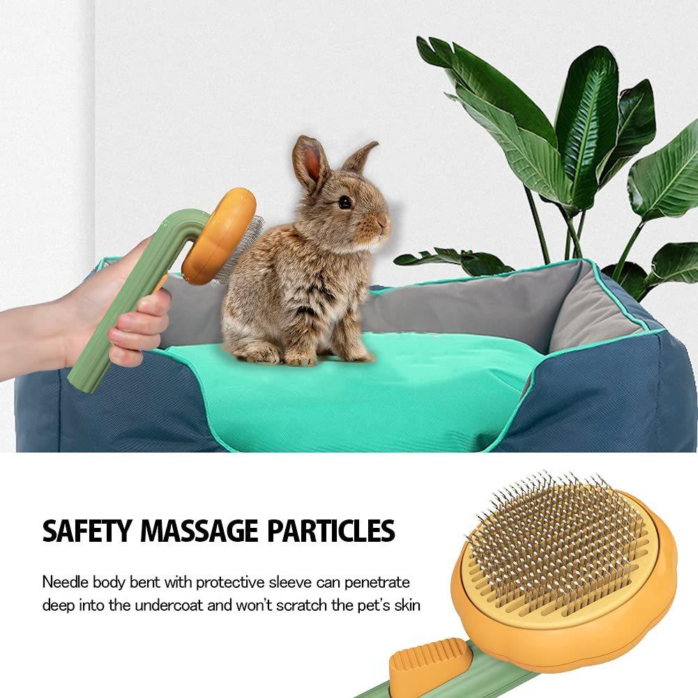 Pet Pumpkin Brush, Pet Grooming Self Cleaning Slicker Brush For Dogs Cats Puppy Rabbit, Cat Brush Grooming Gently Removes Loose Undercoat, Mats Tangled Hair Slicker Brush.