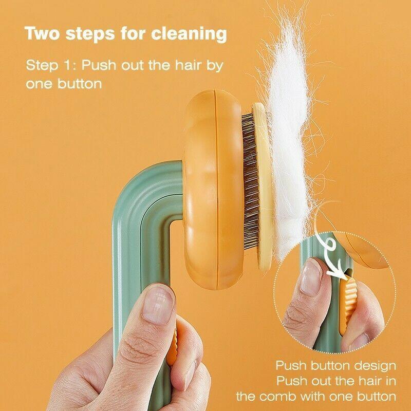 Pet Pumpkin Brush, Pet Grooming Self Cleaning Slicker Brush For Dogs Cats Puppy Rabbit, Cat Brush Grooming Gently Removes Loose Undercoat, Mats Tangled Hair Slicker Brush.