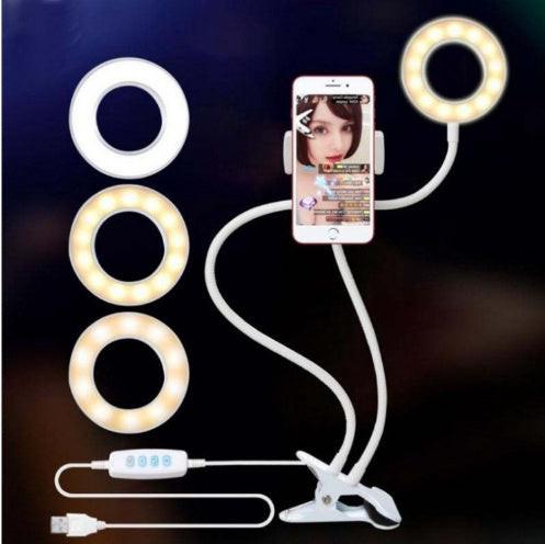 LED Selfie Ring Light for Live Adjustable Makeup Light-8cm Stand.