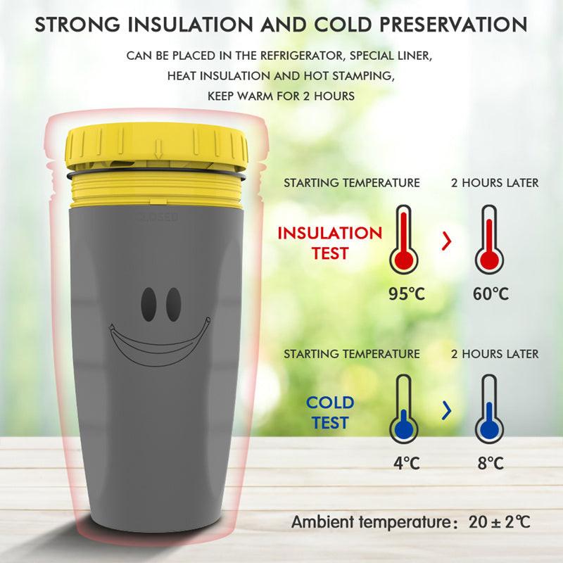 No Cover Twist Cup Travel Portable Cup Double Insulation Tumbler Straw Sippy Water Bottles Portable For Children Adults.