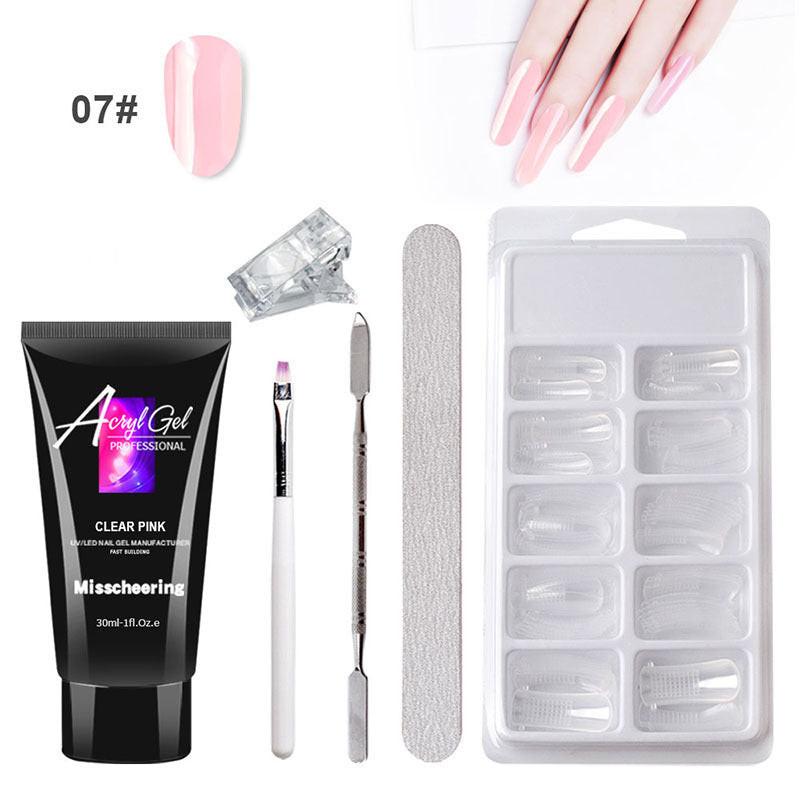 Painless Extension Gel Nail Art Without Paper Holder Quick Model Painless Crystal Gel Set.